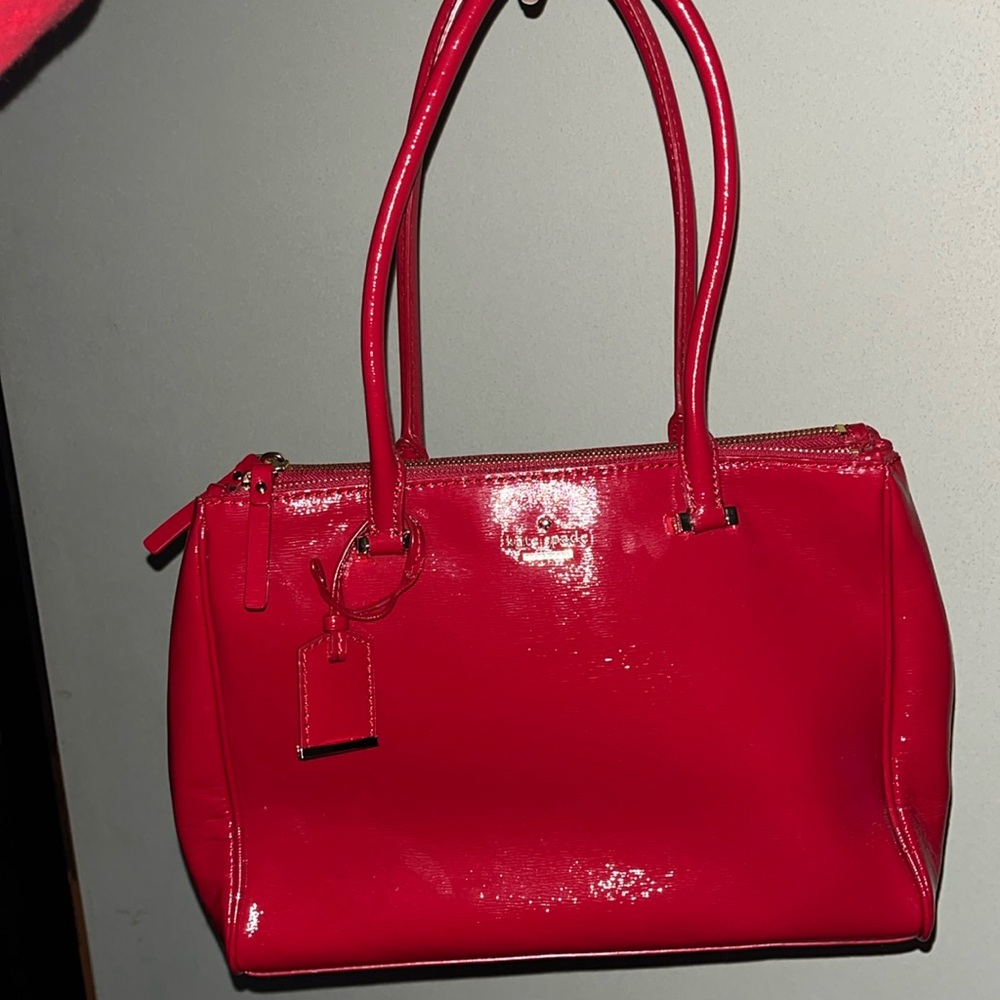 Red Leather Kate Spade New York Mullberry Leighann Handbag